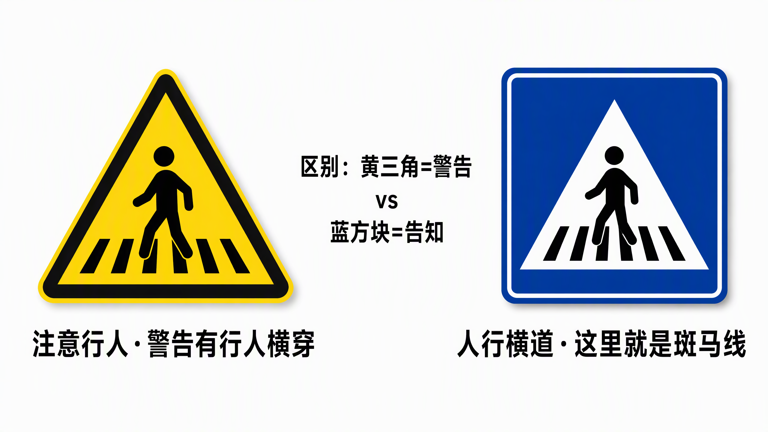 注意行人 vs 人行横道